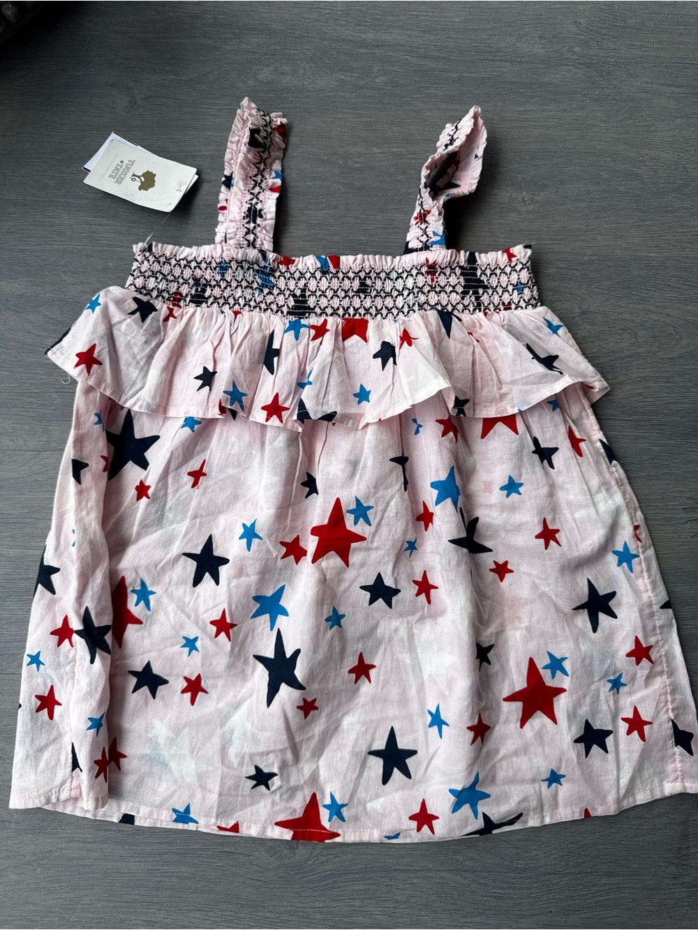 Tucker + Tate Light Pink Star Print Ruffle Tank